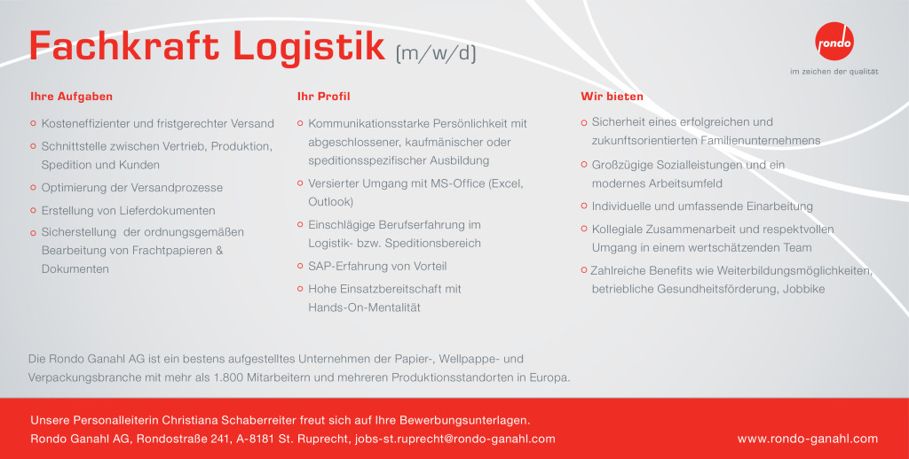 Fachkraft Logistik (m/w/d)