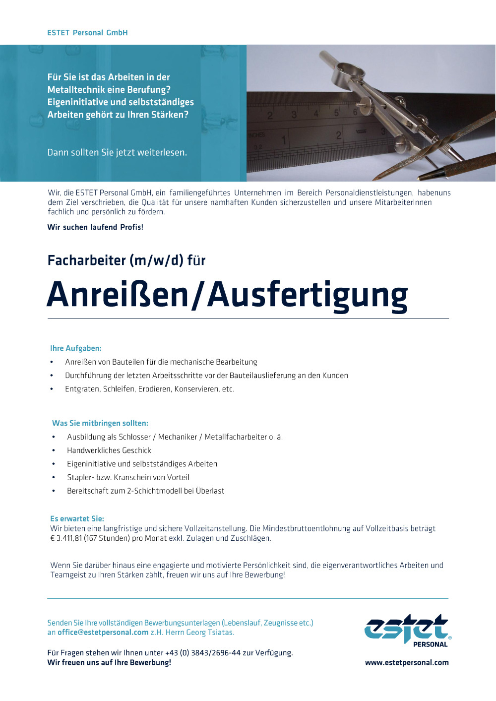 Facharbeiter (m/w) für Anreißen / Ausfertigung