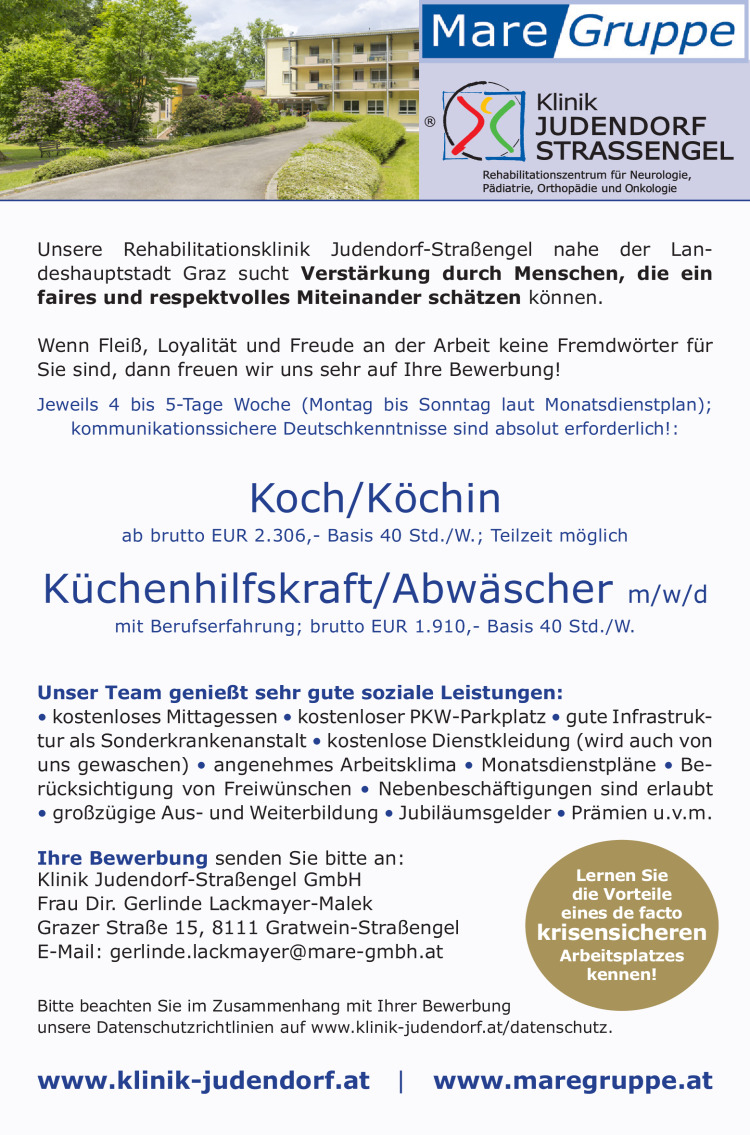 Koch / Köchin, Küchenhilfskraft, Abwäscher/in (m/w/d)