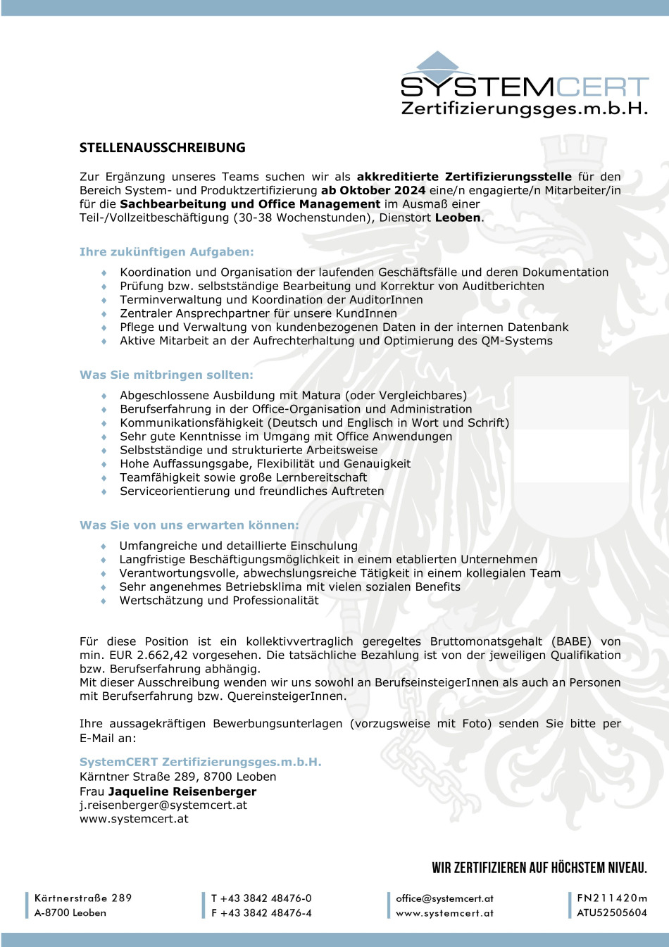 Sachbearbeitung und Office Management (m/w/d)