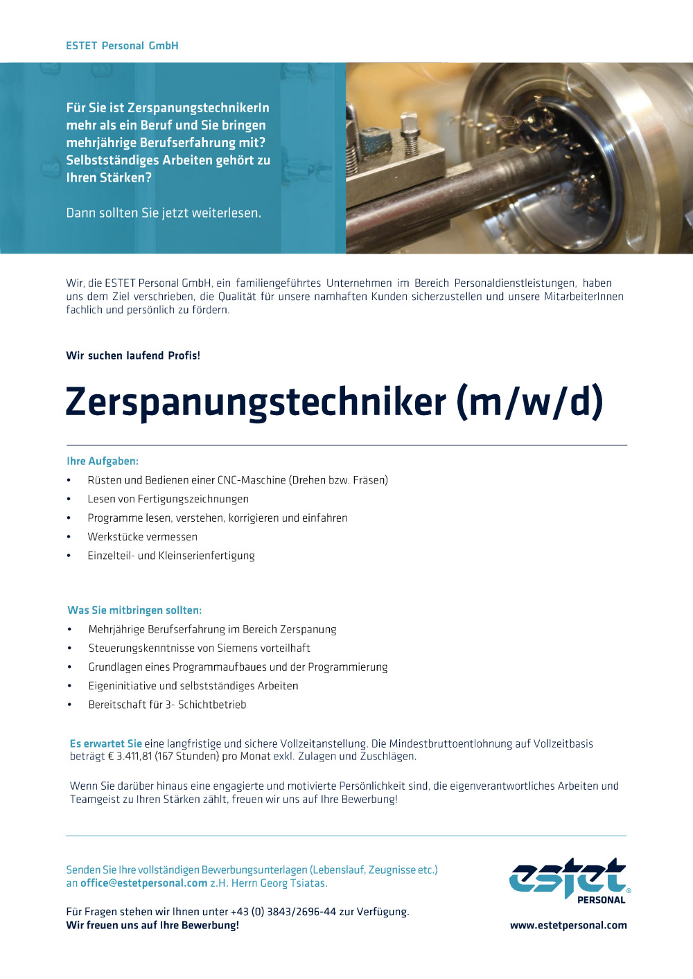 Zerspanungstechniker (m/w/d)